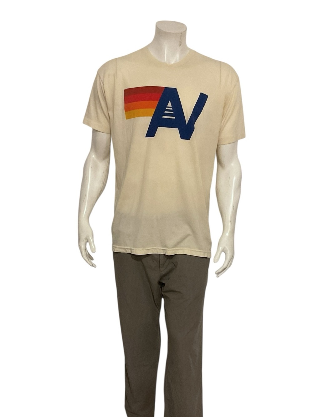 Aviator Nation Men’s Ivory White Crewneck T Shirt